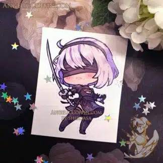 Vinyl sticker of 2B from NieR Automata