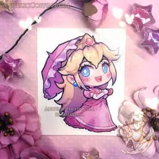 Vinyl sticker of Princess Peach from Mario